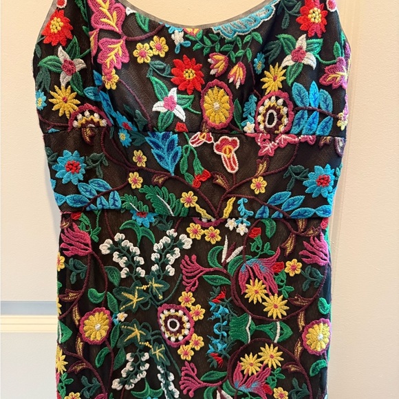 BCBGMaxAzria Black Mobwife floral valentines lined sheath midi dress Y2K 90s 2 - Picture 7 of 10